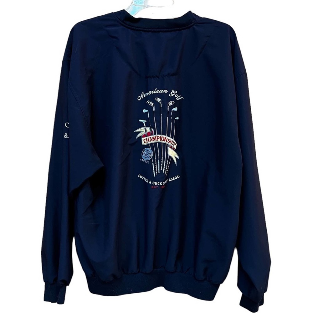 Cutter & Buck Jacket Men's Lg Golf Pullover Windbreaker American Golf Navy Blue
